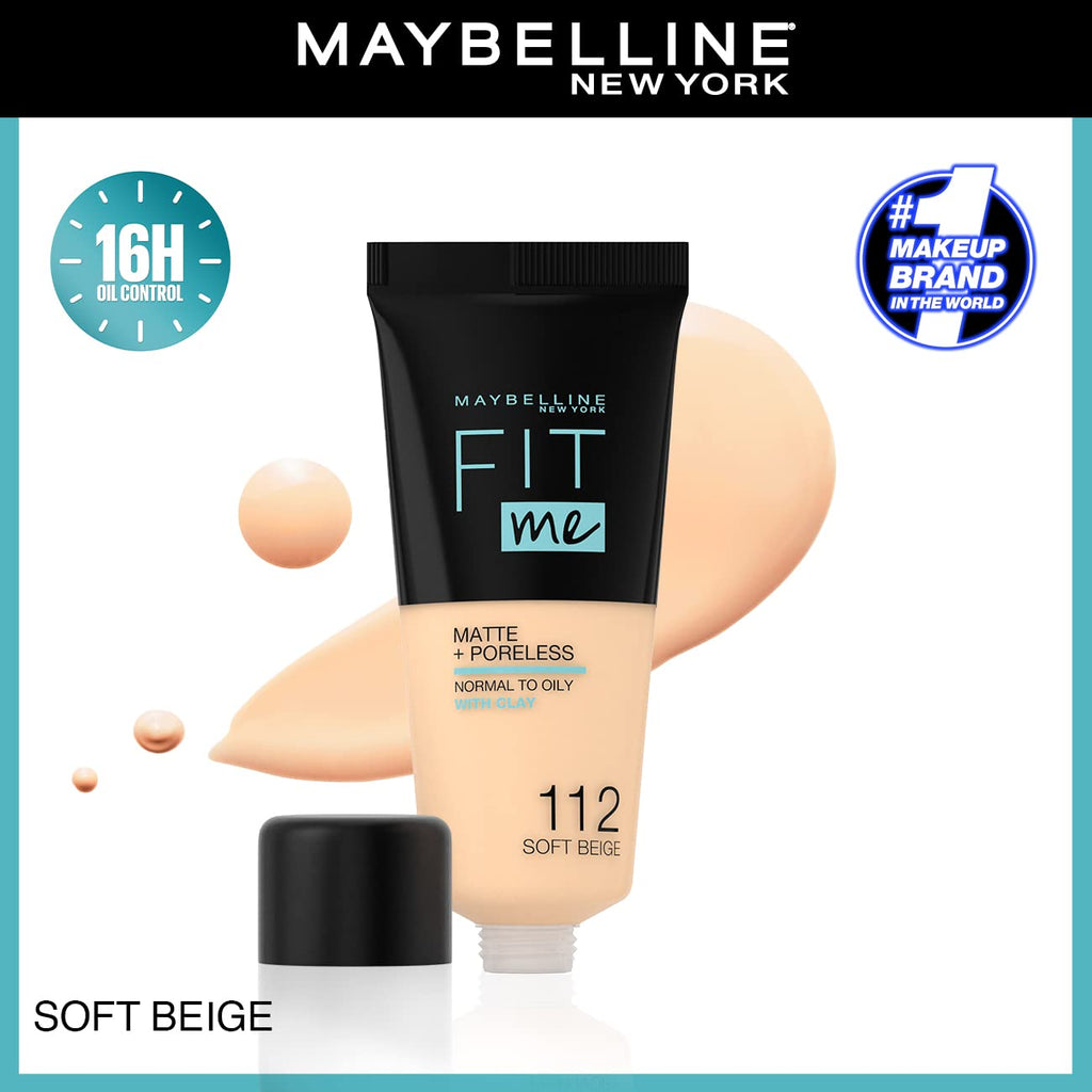Maybelline New York Fit Me Matte + Poreless – 112 Soft Beige