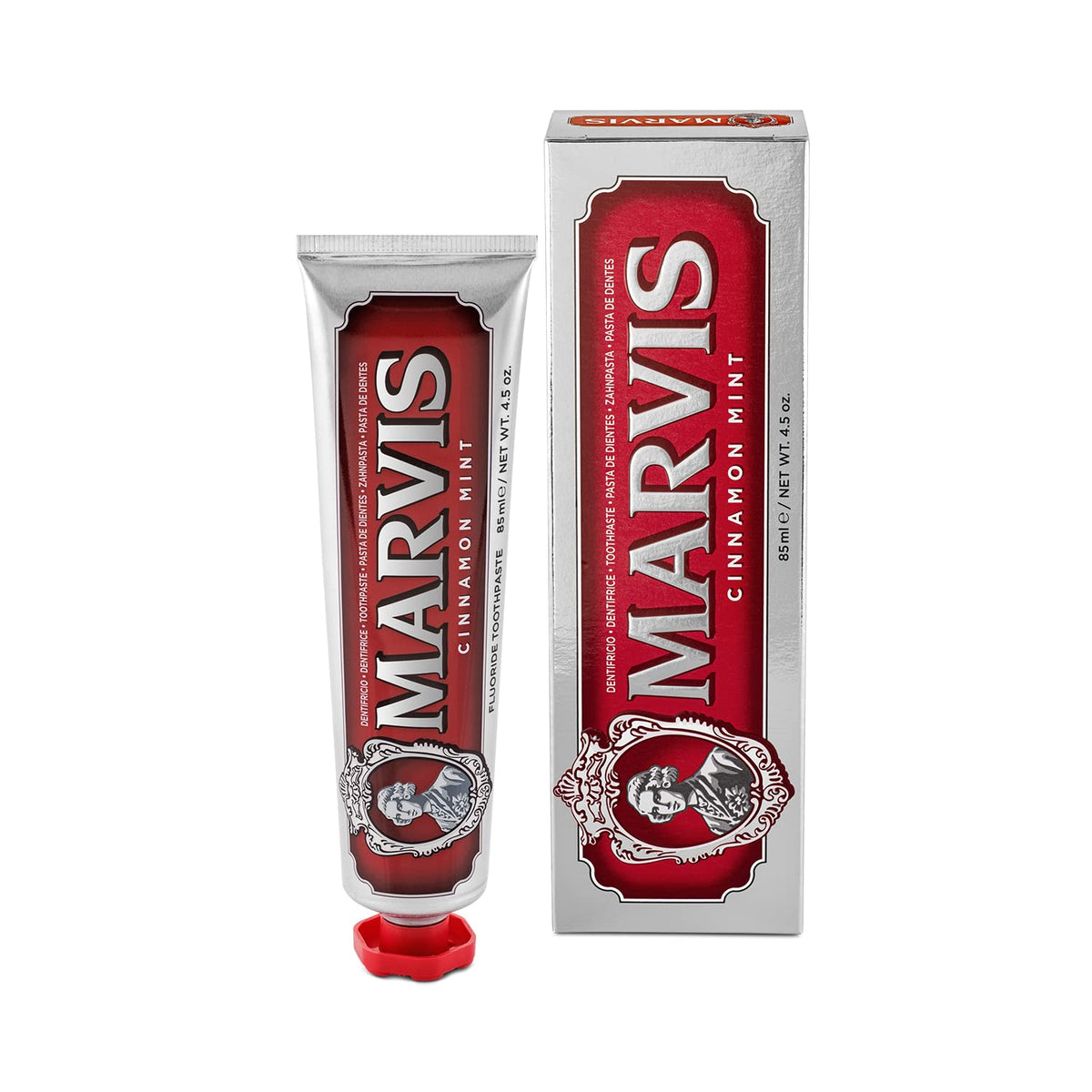Marvis Cinnamon Mint Toothpaste, 85 ml, Sensational Flavoured Toothpaste Helps Remove Plaque & Promote Healthy Gums with Long-Lasting Freshness