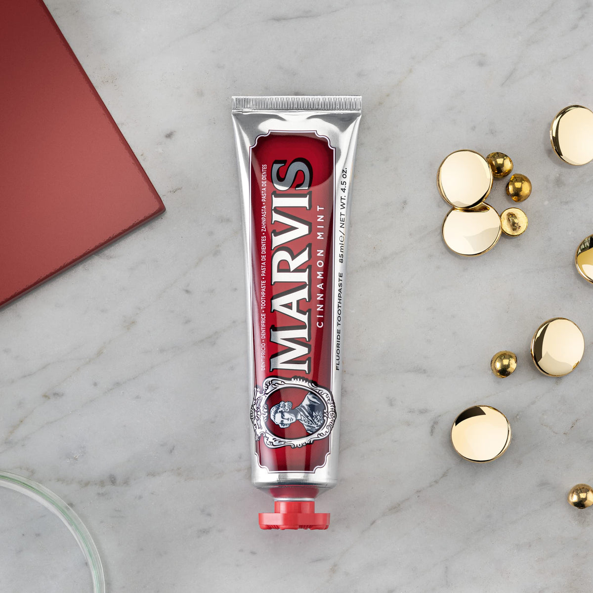Marvis Cinnamon Mint Toothpaste, 85 ml, Sensational Flavoured Toothpaste Helps Remove Plaque & Promote Healthy Gums with Long-Lasting Freshness