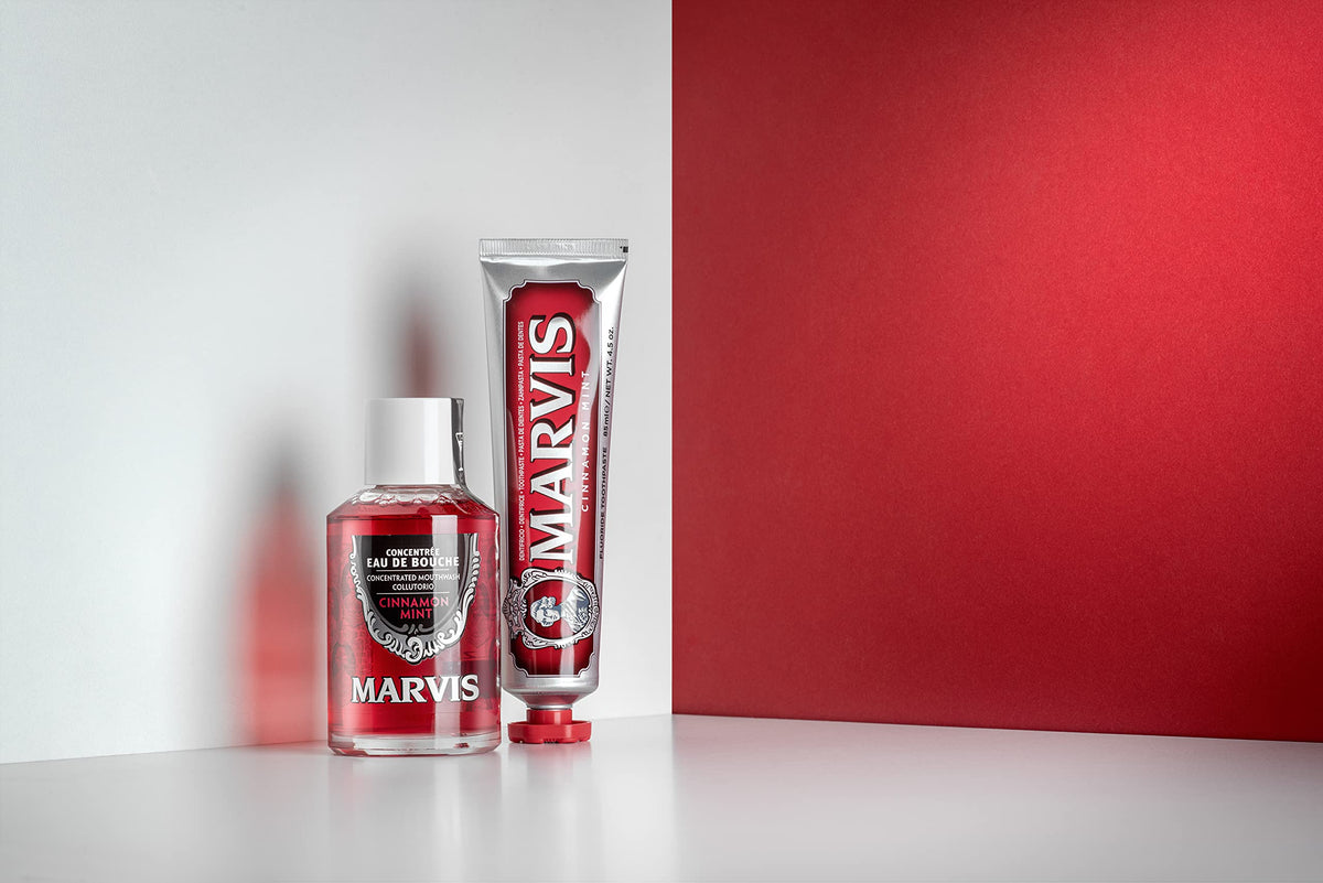 Marvis Cinnamon Mint Toothpaste, 85 ml, Sensational Flavoured Toothpaste Helps Remove Plaque & Promote Healthy Gums with Long-Lasting Freshness